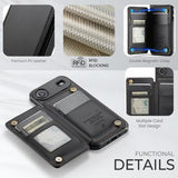 iPhone Air Caseme C22-etui RFID-kortpung - Sort