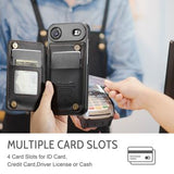 iPhone Air Caseme C22-etui RFID-kortpung - Sort