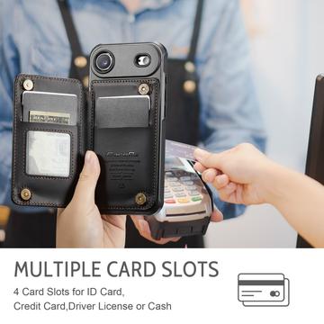 iPhone Air Caseme C22-etui RFID-kortpung - Sort