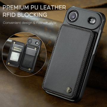 iPhone Air Caseme C22-etui RFID-kortpung - Sort