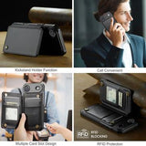 iPhone Air Caseme C22-etui RFID-kortpung - Sort