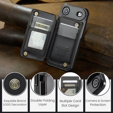 iPhone Air Caseme C22-etui RFID-kortpung - Sort