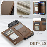 iPhone Air Caseme C22-etui RFID-kortpung - brun