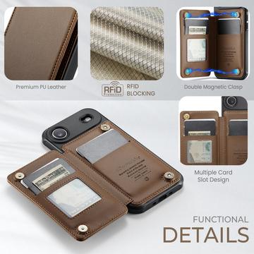 iPhone Air Caseme C22-etui RFID-kortpung - brun