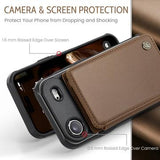 iPhone Air Caseme C22-etui RFID-kortpung - brun
