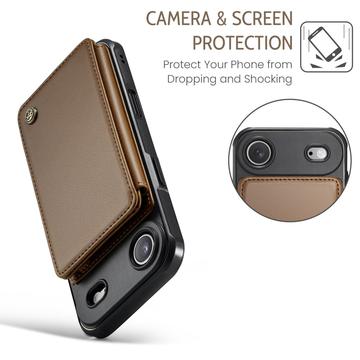 iPhone Air Caseme C22-etui RFID-kortpung - brun