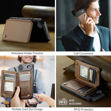 iPhone Air Caseme C22-etui RFID-kortpung - brun