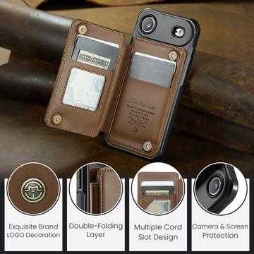iPhone Air Caseme C22-etui RFID-kortpung - brun