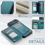 iPhone Air Caseme C22-etui RFID-kortpung - grøn
