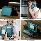 iPhone Air Caseme C22-etui RFID-kortpung - grøn