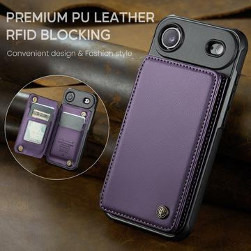 iPhone Air Caseme C22-etui RFID-kortpung - lilla