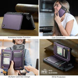 iPhone Air Caseme C22-etui RFID-kortpung - lilla