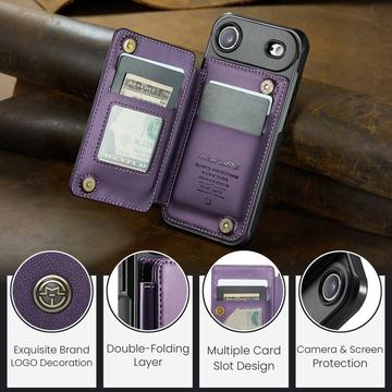 iPhone Air Caseme C22-etui RFID-kortpung - lilla