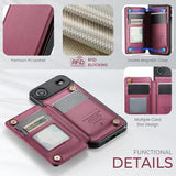 iPhone Air Caseme C22-etui RFID-kortpung - rød