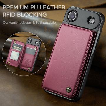 iPhone Air Caseme C22-etui RFID-kortpung - rød
