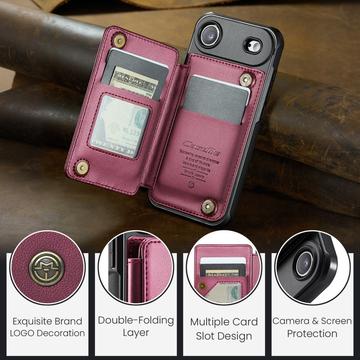 iPhone Air Caseme C22-etui RFID-kortpung - rød
