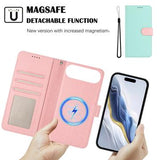 iPhone Air aftageligt pungetui med MagSafe, RFID-beskyttelse og håndrem - Mynte / Pink