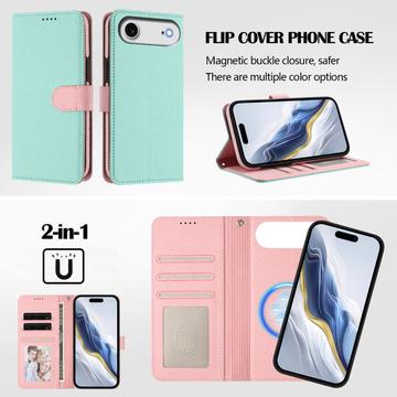 iPhone Air aftageligt pungetui med MagSafe, RFID-beskyttelse og håndrem - Mynte / Pink