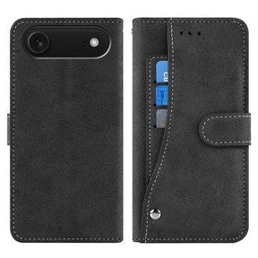 iPhone Air Elegant retro-pungetui med roterende kortholder - sort
