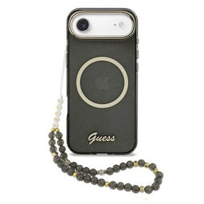 iPhone Air Guess IML Glitter Script Rem Cover - MagSafe-kompatibelt - Sort