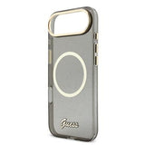iPhone Air Guess IML Glitter Script Rem Cover - MagSafe-kompatibelt - Sort