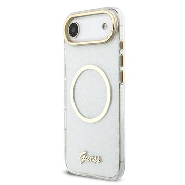 iPhone Air Guess IML Glitter Script Rem Cover - MagSafe-kompatibel - Gennemsigtig