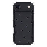 iPhone Air stødsikkert TPU-cover med hjertemønster og forhøjede kanter - sort