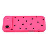 iPhone Air stødsikkert TPU-cover med hjertemønster og forhøjede kanter - Hot Pink