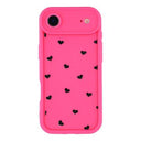 iPhone Air stødsikkert TPU-cover med hjertemønster og forhøjede kanter - Hot Pink