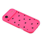 iPhone Air stødsikkert TPU-cover med hjertemønster og forhøjede kanter - Hot Pink