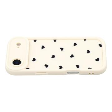 iPhone Air stødsikkert TPU-cover med hjertemønster og forhøjede kanter - hvid