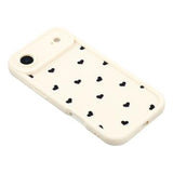 iPhone Air stødsikkert TPU-cover med hjertemønster og forhøjede kanter - hvid