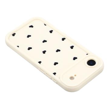 iPhone Air stødsikkert TPU-cover med hjertemønster og forhøjede kanter - hvid