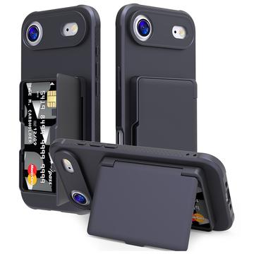 iPhone Air Hybrid Cover med Spejl og Kortholder - Sort