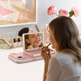 iPhone Air Hybrid Cover med Spejl og Kortholder - Pink