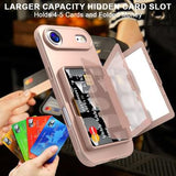 iPhone Air Hybrid Cover med Spejl og Kortholder - Pink