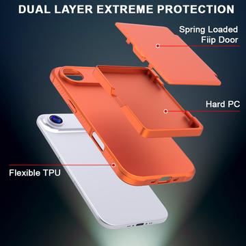 iPhone Air Hybrid Cover med Spejl og Kortholder - Orange