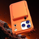 iPhone Air Hybrid Cover med Spejl og Kortholder - Orange
