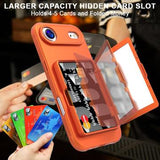 iPhone Air Hybrid Cover med Spejl og Kortholder - Orange