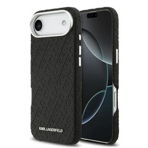 iPhone Air Karl Lagerfeld Grained Repeated Logo MagSafe Cover - Sort