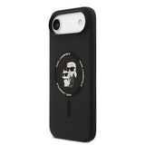 iPhone Air Karl Lagerfeld Karl and Choupette MagSafe Cover i flydende silikone - Sort