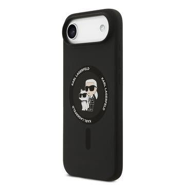 iPhone Air Karl Lagerfeld Karl and Choupette MagSafe Cover i flydende silikone - Sort