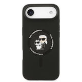 iPhone Air Karl Lagerfeld Karl and Choupette MagSafe Cover i flydende silikone - Sort