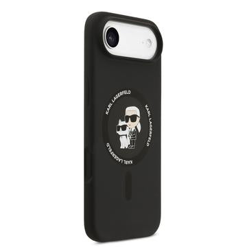 iPhone Air Karl Lagerfeld Karl and Choupette MagSafe Cover i flydende silikone - Sort