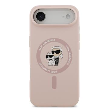 iPhone Air Karl Lagerfeld Karl and Choupette MagSafe Cover i flydende silikone - Pink