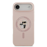 iPhone Air Karl Lagerfeld Karl and Choupette MagSafe Cover i flydende silikone - Pink