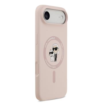 iPhone Air Karl Lagerfeld Karl and Choupette MagSafe Cover i flydende silikone - Pink