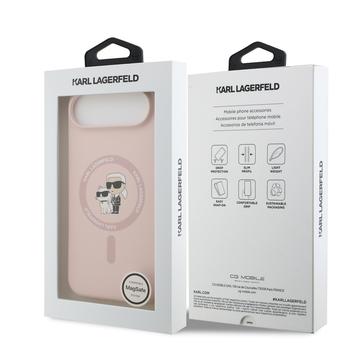 iPhone Air Karl Lagerfeld Karl and Choupette MagSafe Cover i flydende silikone - Pink