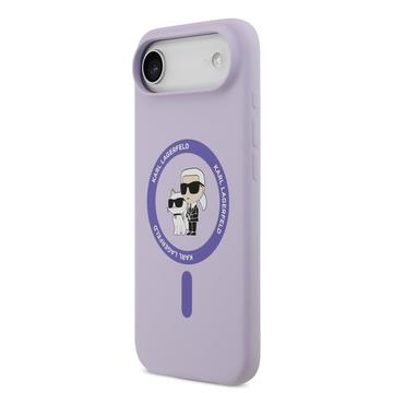 iPhone Air Karl Lagerfeld Karl and Choupette MagSafe Cover i flydende silikone - Lilla