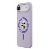 iPhone Air Karl Lagerfeld Karl and Choupette MagSafe Cover i flydende silikone - Lilla